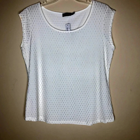 The Limited Tops - The Limited White Top with Metallic Gold Flecks, Size M, NWT